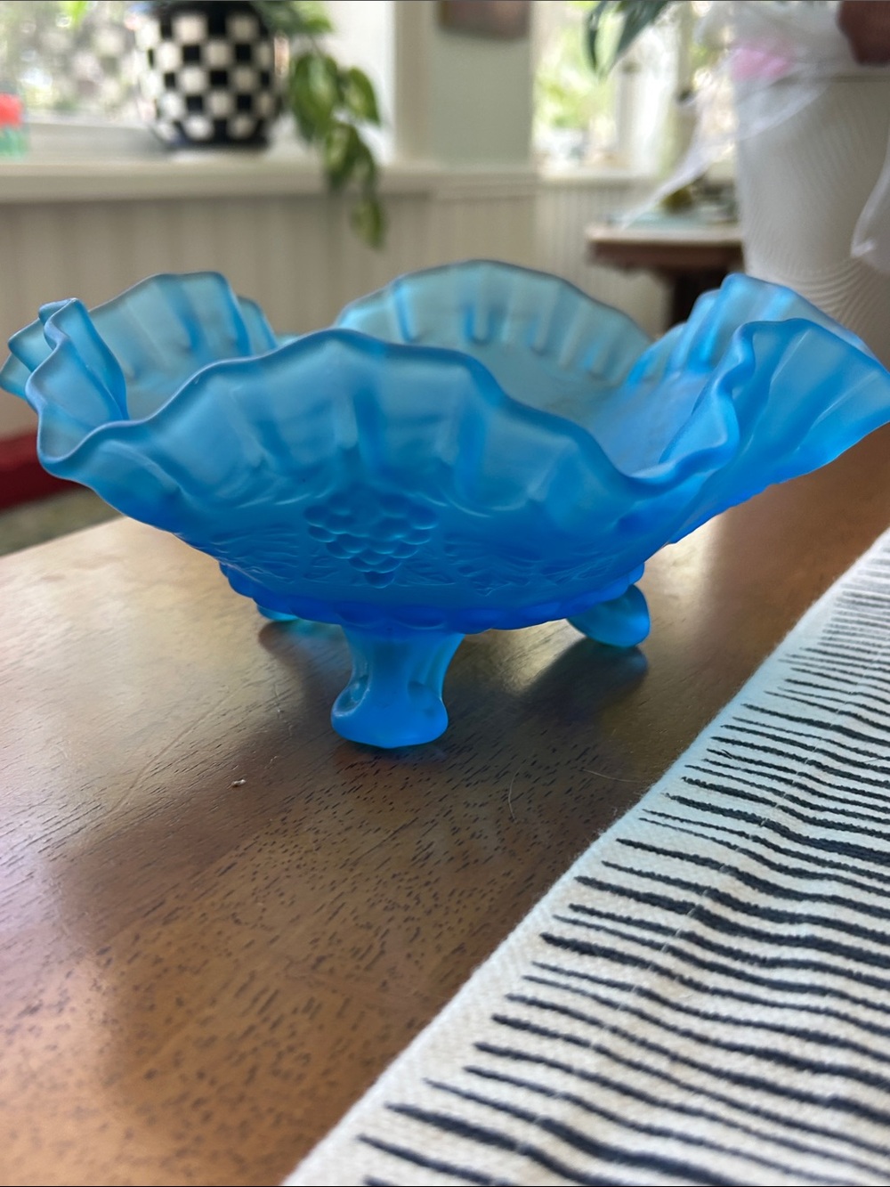 Vintage Westmoreland Blue Mist Satin Candy Dish